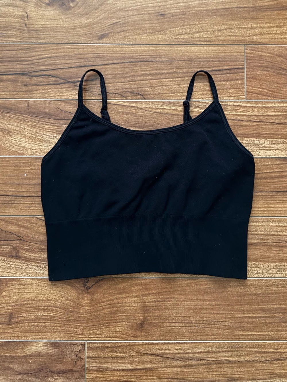 H&M Sport Black Seamless Athletic Crop Tank Top Sports Bra Size S